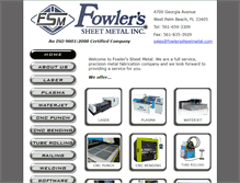 Tablet Screenshot of fowlerssheetmetal.com